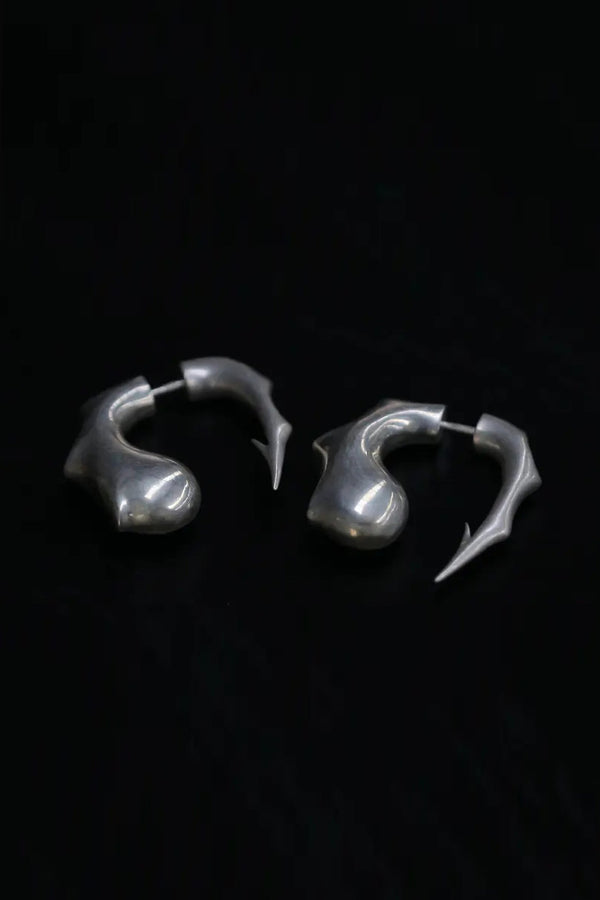 RUI Sterling Silver Ring Fishhook Stud Earrings RSS24AC01 Matte/Silver PR3